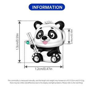 2026 Hot Selling White Copper Panda <b>Beaded</b> <b>Bracelet</b>, Cute, Unique, Versatile DIY <b>Bracelet</b> Jewelry Accessories Pendant Wholesale - Product Image 2