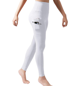 Legging Wanita Tinggi Semata Kaki Panjang dengan Ritsleting Belakang dan Kantong Samping Celana <span class=keywords><strong>Yago</strong></span> Putih - Product Image 2