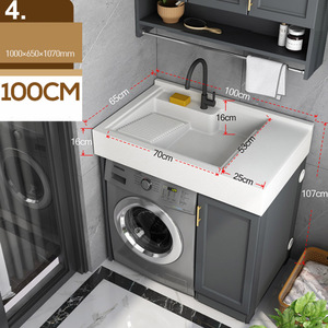 Mobile Coprilavatrice da Bagno con Lavabo Singolo o Doppio e Specchio per Bagno Hotel - Product Image 6