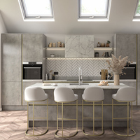 Armoire murale de cuisine moderne laquée haute brillance personnalisée Armoire de cuisine en inox design pour petites cuisines