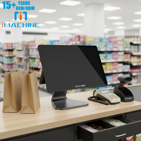IMachine Double écran 15,6''+10,1'' en alliage d'aluminium pliable, terminal de point de vente Android RK3568 3 NFC P1 Bluetooth/Wi-Fi6, caisse enregistreuse