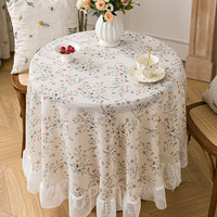 Polyester-Tischdecken mit Blumenmuster im Landhausstil – Elegante Abdeckung für den Esstisch zu Hause, für Partys und die tägliche Verschönerung