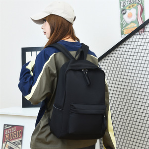 Laptop <b>Backpack</b> Black Solid Color Lightweight Large Capacity Business Travel Unisex <b>Backpack</b> With <b>Computer</b> Interlayer - Product Image 4