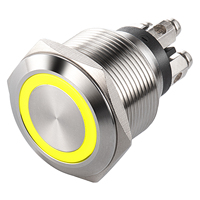 Interrupteur à bouton momentané d'arrêt d'urgence 22 mm 12 mm robuste IP65 10A en acier inoxydable/aluminium 1NO1NC pour appareils électroménagers