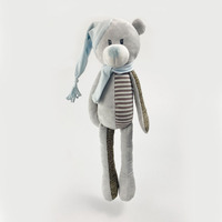 Ours en peluche bleu long personnalisé avec chapeau et écharpe pour cadeaux