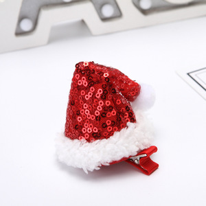 Christmas Fuzzy Hair Clip Kids Girls <b>Xmas</b> Accessories Santa Hairclip Children Cute Christmas Hat Toddlers Girl Ins Hair Grip - Product Image 4