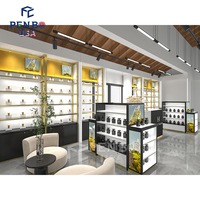 Design d'intérieur de boutique de vente au détail de bijoux de luxe haut de gamme en or avec conception personnalisée OEM et service professionnel PENBO PB-0213