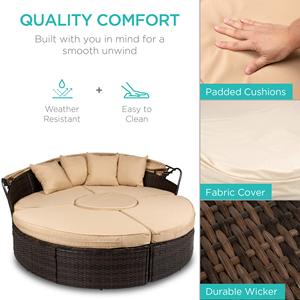 Heavy Duty 180 cm Luxury Pool Portable Camping Folding Banquet Patio Rattan Daybed for Backyard - Product Image 4