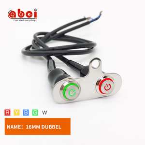 สวิตช์มอเตอร์ไซค์แบบดัดแปลง ขนาด 16 มม. 24 โวลต์ พร้อมขายึด 304 สำหรับไฟ <span class=keywords><strong>LED</strong></span> สตาร์ท แตร ไฟกระพริบ สวิตช์แบบกด - Product Image 4