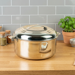 Stainless <b>Steel</b> Casserole <b>Pot</b> With Lid 24cm Round Durable Minimalist Design For Gas And Induction Cookers - Product Image 6