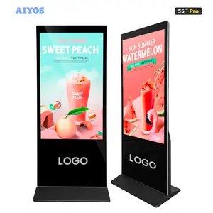 55 Inch Indoor 4K LCD Screen with 800nits Brightness 4GB RAM + 64GB Flash WI-FI Android 11 OS Digital Signage Stand Screen