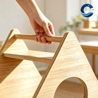 Maison pour chat en bois massif Yueyaoju, abri pour chat de style simple en bois, accessoires pour animaux de compagnie pour chats