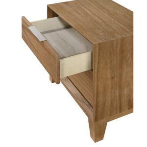 Comodino Contemporaneo a 2 Cassetti con Finitura in Legno Naturale - Product Image 2