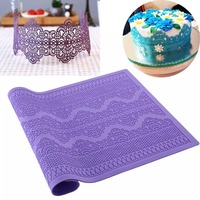Tapis de cuisson en silicone pour fondant et pâte à sucre, motif floral, moule Chantilly, outils de décoration de gâteaux de mariage