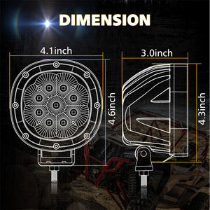 <span class=keywords><strong>Feux</strong></span> <span class=keywords><strong>de</strong></span> brouillard/phares <span class=keywords><strong>de</strong></span> conduite LED 12V, couleur jaune ambre, lot <span class=keywords><strong>de</strong></span> 2, 4 pouces, ronds, 90W, faisceau combiné spot/flood, hors <span class=keywords><strong>route</strong></span> - Product Image 2