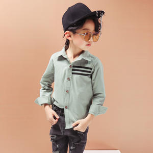 Vêtements pour enfants en gros de Chine, chemises à manches longues pour garçons 100% coton - Product Image 3