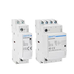 Din Rail hộ gia đình AC 3 giai đoạn cuộn dây 4 cực Contactor với điều khiển bằng tay chuyển đổi 4NO hoặc 2NO 2NC hoặc 4NC