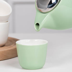 Teiera in Ceramica Piccola <span class=keywords><strong>per</strong></span> Ristoranti e Hotel - Senza Piombo con Filtro <span class=keywords><strong>per</strong></span> Tè ai Fiori e Caffè - Product Image 4