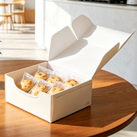 Boîte en papier carrée rétro française pour desserts, collations et biscuits avec motif romantique
