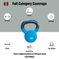 Kettlebell en plastique avec poignée large, corps lisse et revêtu, structure durable pour équipement de fitness professionnel en salle de sport