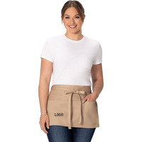 Tablier de cuisine mi-long personnalisé avec logo imprimé – Tabliers de taille pour la cuisine, tabliers de serveurs de restaurant, tabliers de cuisson personnalisés