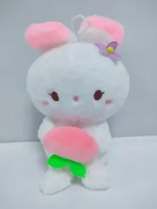 Sevimli dolması peluş tavşan oyuncak çocuklar veya kız arkadaşı hediye noel hayvan oyuncak isteğe özel peluş oyuncak
