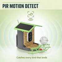 Caméra de mangeoire à oiseaux solaire 5200 mAh avec reconnaissance IA 4MP IP65 pour extérieur en ABS