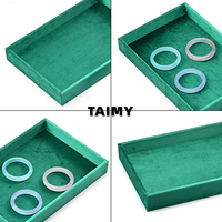 Plateau de présentation de bijoux en velours creux avec doublure douce, style ouvert, pour bagues, colliers, bracelets, vitrine de magasin de détail