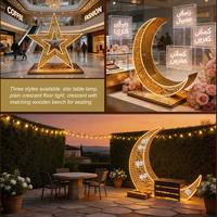 Lampadaire sur mesure de toutes tailles, décorations lumineuses LED 3D Lune et Étoiles Ramadan pour centre commercial