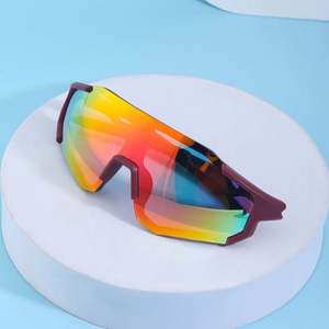 Lunettes de ski et de cyclisme de haute qualité 2022, verres miroir colorés, lunettes de soleil sport à lentille unique pour unisexe - Product Image 2