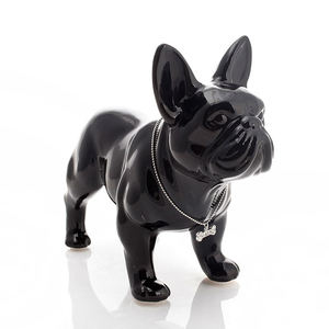 Soggiorno interno decorato con scultura in resina Bulldog - Product Image 3