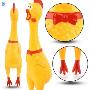 Vente en gros, jouets de poulet en caoutchouc de qualité supérieure, jouets de poulet à mâcher