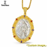 Bijoux en coquillage : Caméos sculptés en relief 3D avec motifs de saints, articles religieux catholiques, cadeaux de festival, articles de boutique
