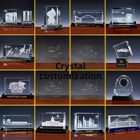 Coffret Cadeau de Souvenirs d'Anniversaire : Modèle de Pont Créatif en Cristal Artificiel, Gravé au Laser 3D, pour Bureau
