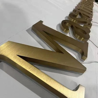 Logo d'entreprise lumineux 3D en métal personnalisé pour façade de magasin, finition dorée, couleur personnalisable, décoration intérieure/bureau, résistant à l'eau