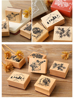 Timbro in Legno Autoinchiostrante Decorativo con Stampa Floreale Fai-da-Te per Uso Ufficio