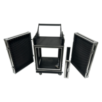 Boîtier de transport antichoc pour mixeur DJ 12U+4U OEM/ODM de haute qualité avec 3 portes, 4 roulettes, support de levage et indice de protection IP67