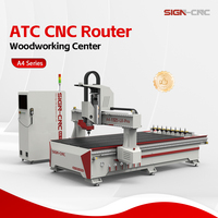 Vente directe d'usine - Routeur CNC pour le travail du bois A4 1325 PRO avec moteur servo AC pour l'industrie du meuble