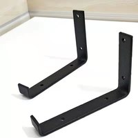 Support d'étagère en acier au carbone sur mesure, fixation murale à angle droit avec finition noire, modèle B-1000