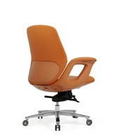 Chaise de bureau de direction en cuir PU, structure en aluminium, base pivotante, dossier fixe, repose-pieds solide, design moderne et confortable