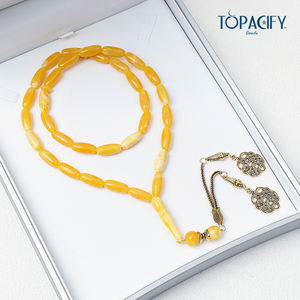 Trending Saudi Misbaha alta calidad musulmán Tasbih Tasbeeh <span class=keywords><strong>Islam</strong></span> 33 Rosario cuentas collar ámbar corona de oración para religiosos - Product Image 6