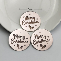 Runde goldene Acryl Cupcake Topper Weihnachts feier Frohe Weihnachten Cake Topper Frohes Neues Jahr Backen Kuchen Dessert Dekorationen