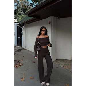 Conjunto de Traje Laveau Marrón para Mujer - Product Image 4