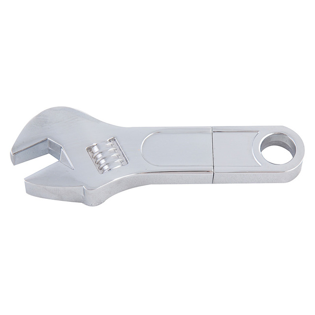 Custom Printed Logo 2.0/3.0 Version Wrench Style Metal USB Flash Drive 64GB Memory Mobile Business Computer Use Gift Style New