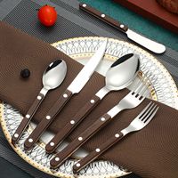 Nouveauté - Ensemble de couverts de haute qualité en acier inoxydable 18/8 304 avec manche en acrylique pour restaurant