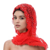 Voile en dentelle et mousseline pour femmes musulmanes, châle superposé, foulard de style saoudien et de Dubaï, écharpe islamique pour usage quotidien en Turquie