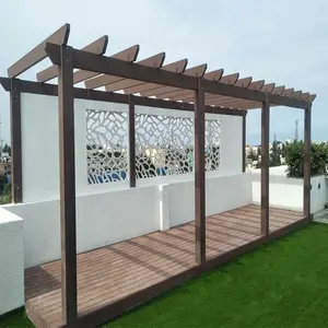 Gazebo Nhôm Ống Gỗ Nhựa Composite Tự Làm Pergola WPC Vườn Ngoài Trời Arches, Arbours, Gazebos Nhà Sang Trọng Trang Trí