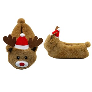 Ciabatte di peluche di natale <span class=keywords><strong>invernale</strong></span> pantofole di peluche di peluche di cervo per bambini graziose scarpette di animali di peluche delle renne - Product Image 5