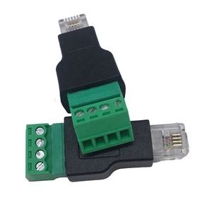 Adaptateur <span class=keywords><strong>RJ11</strong></span> 6P4C mâle vers borne à vis 4 broches, connecteur Ethernet à tête cristalline pour ligne téléphonique - Product Image 5