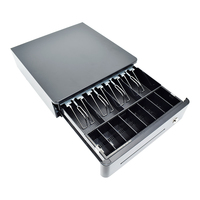 330mm Ağır Hizmet Tipi Para Çekmecesi 4 Banknot Bölmeli 8 Bozuk Para Bölmeli 330mm Yuvarlak Köşeli POS Para Çekmecesi (Kahve Dükkanları İçin)
